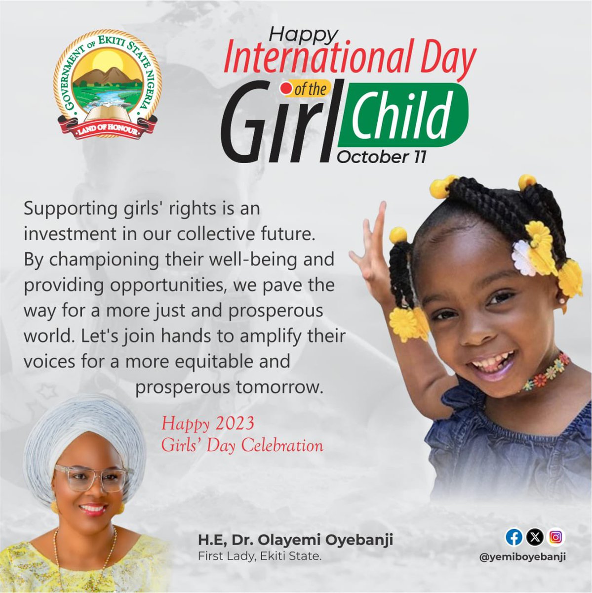 Today is for the Girl Child 🎊🎊🎊

#InternationalDayoftheGirlChild