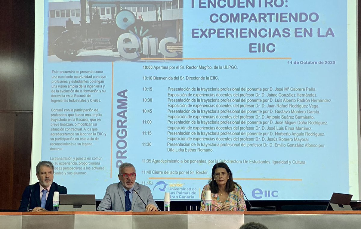 I Encuentro: Compartiendo Experiencias en la EIIC <a href="/ULPGC/">ULPGC</a> donde se reconoce la labor del profesor del #DIEA Jaime González Prof. Honorífico ULPGC