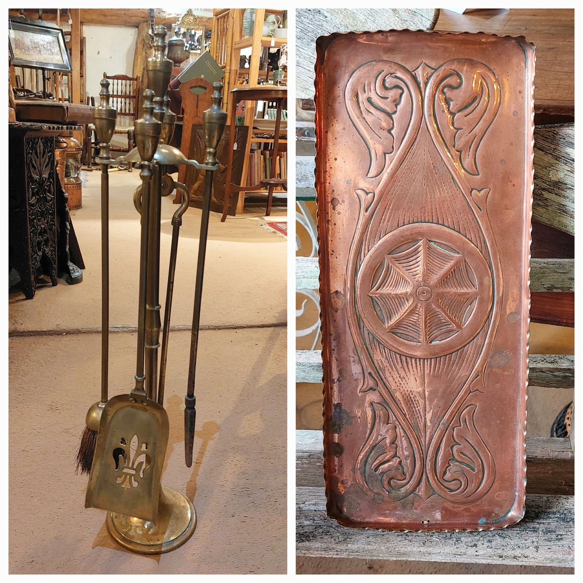 eversleybarn's tweet photo. #fretworkmirror #dressingtablemirror #antiquemirrors #repousecoppertray #companionset #judismithantiques #eversleybarnantiques https://t.co/i085E2VlTv