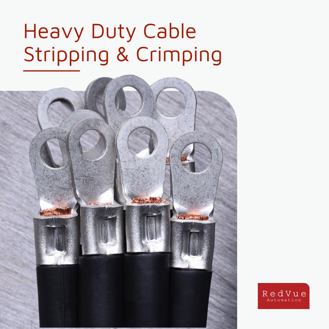 RedvueLtd's tweet image. Unlock the power of heavy duty connections. 🙌

If you require custom, heavy duty #CableStripping &amp;amp; crimping services, we've got you covered - thanks to our heavy duty machines &amp;amp; tooling.

Discover our services ➡️ bit.ly/3UPm69t 

#UKMfg #CableCrimping #HeavyDutyCables