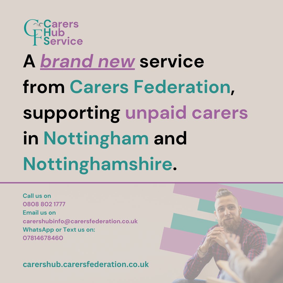 Carers Federation is proud to announce a brand new service, supporting carers across Nottingham and Nottinghamshire. For more information and to complete a registration form, please head over to carershub.carersfederation.co.uk