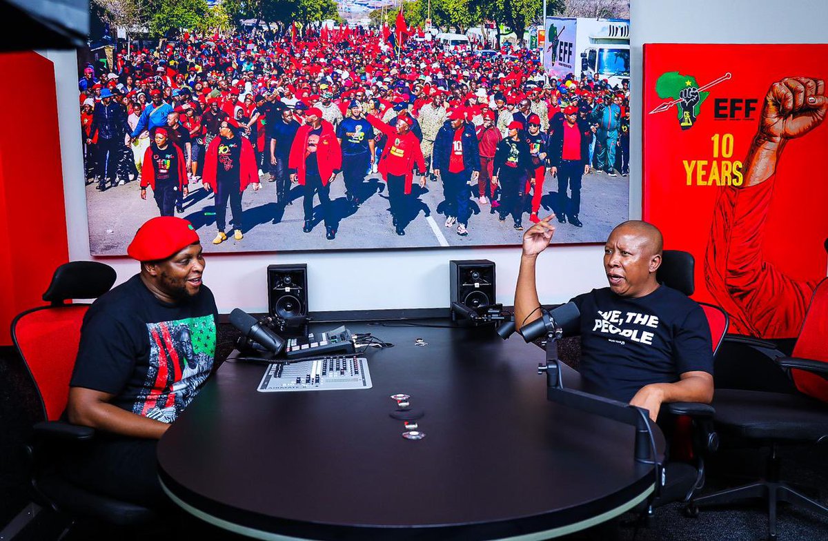 Today we officially received the EFF Podcast studios and recorded the first podcast with the President @Julius_S_Malema. The first episode of the EFF Podcast Will Premiere on the EFF YouTube Channel on Friday, 13 October 2023. We will thereafter record and broadcast progressive