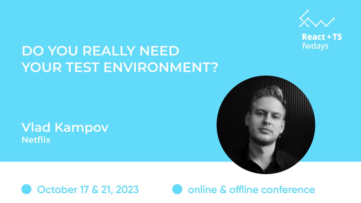 Fwdays 🇺🇦 (@fwdays) on Twitter photo Meet the next speaker and talk of the #React+TS fwdays'23 conference 🤩
Speaker: Vlad Kampov <a href="/vladkampov/">Vlad Kampov</a>
🎙 Talk: Do you really need your test environment?
Join 🔗 bit.ly/3ODc20K Meet the next speaker and talk of the #React+TS fwdays'23 conference 🤩
Speaker: Vlad Kampov <a href="/vladkampov/">Vlad Kampov</a>
🎙 Talk: Do you really need your test environment?
Join 🔗 bit.ly/3ODc20K
