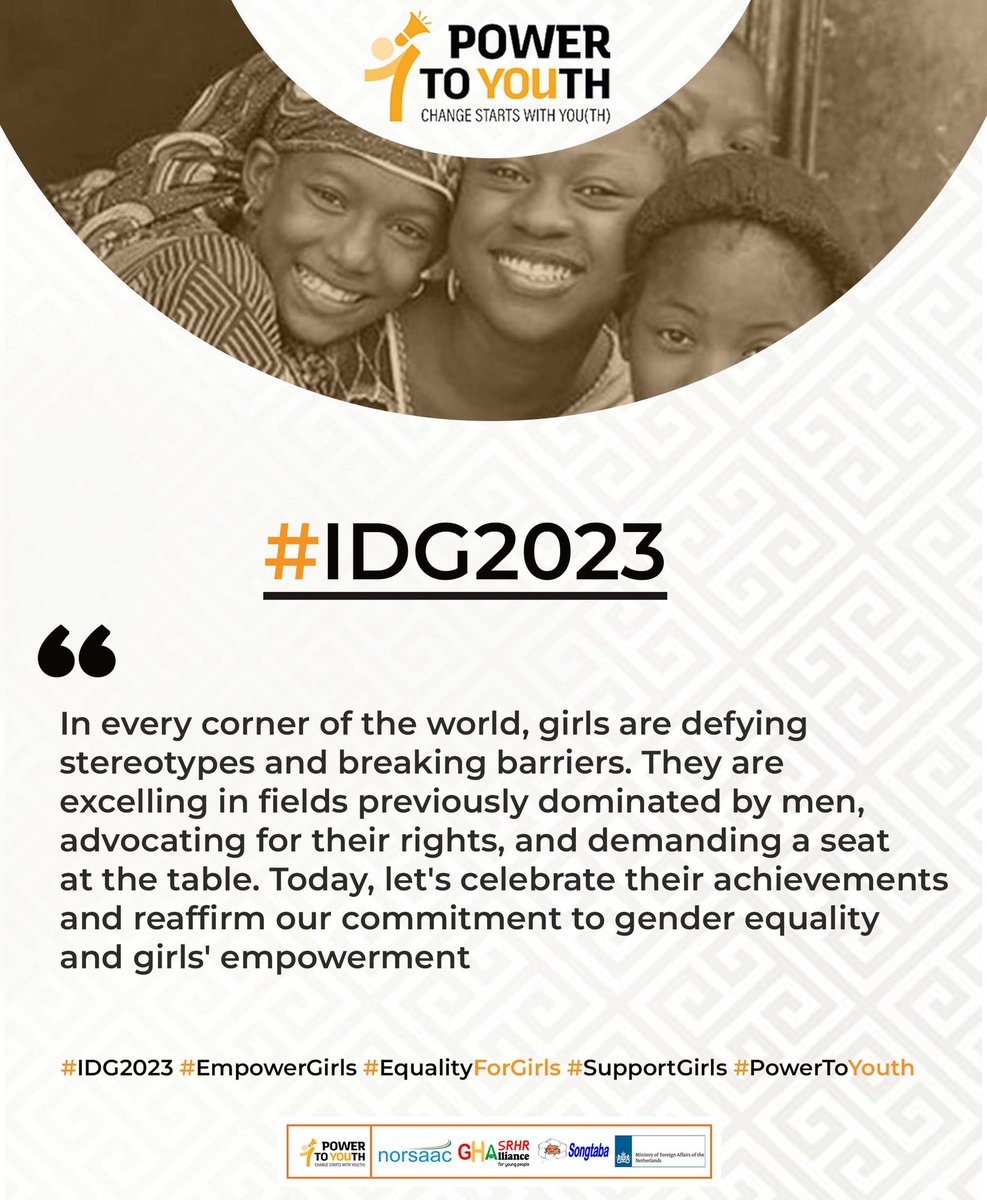 #IDG2023, In every corner of the world, girls are defying stereotypes and breaking barriers. They are excelling in fields previously dominated by men, advocating for their rights and demanding a seat at the table.
#PowerToYouth
#EmpowerGirls
#EqualityForGirls