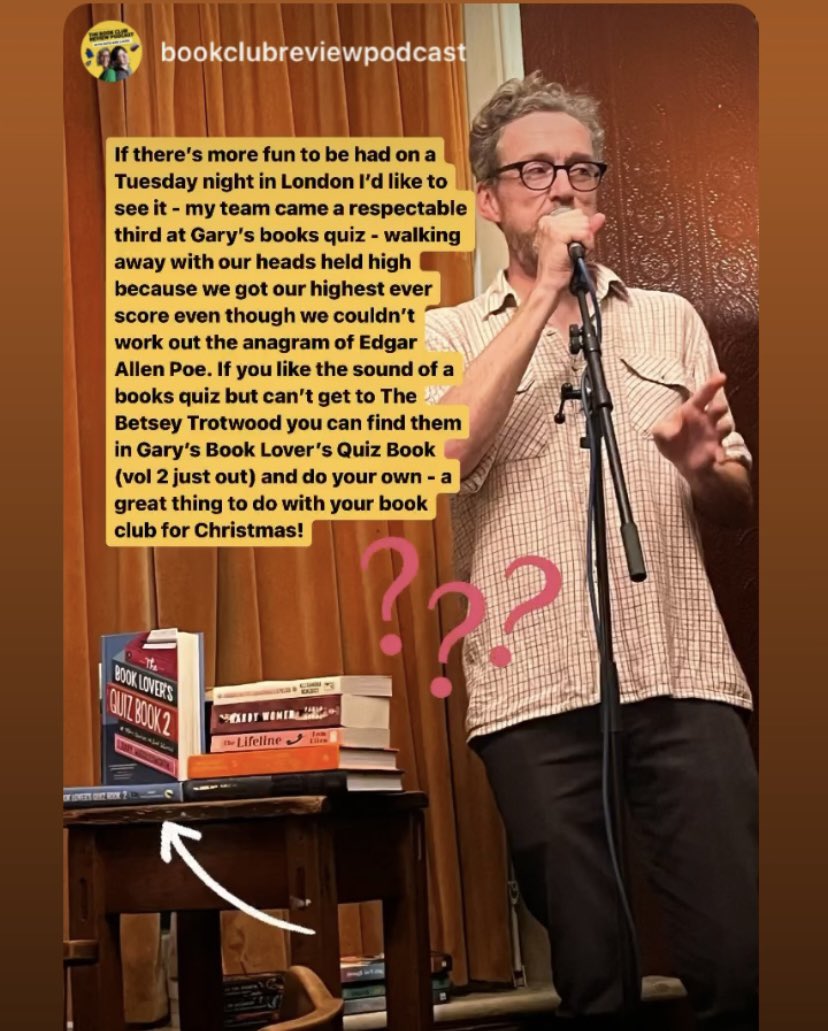 Gary Wigglesworth (@gpwigglesworth) on Twitter photo Thanks to everyone that came to the <a href="/the_betsey/">The Betsey Trotwood</a> book quiz last night! Special thanks to Kate <a href="/BookClubRvwpod/">The Book Club Review podcast</a> for this post! Next one is 21/11 - let me know if you’d like a table. Thanks to everyone that came to the <a href="/the_betsey/">The Betsey Trotwood</a> book quiz last night! Special thanks to Kate <a href="/BookClubRvwpod/">The Book Club Review podcast</a> for this post! Next one is 21/11 - let me know if you’d like a table.