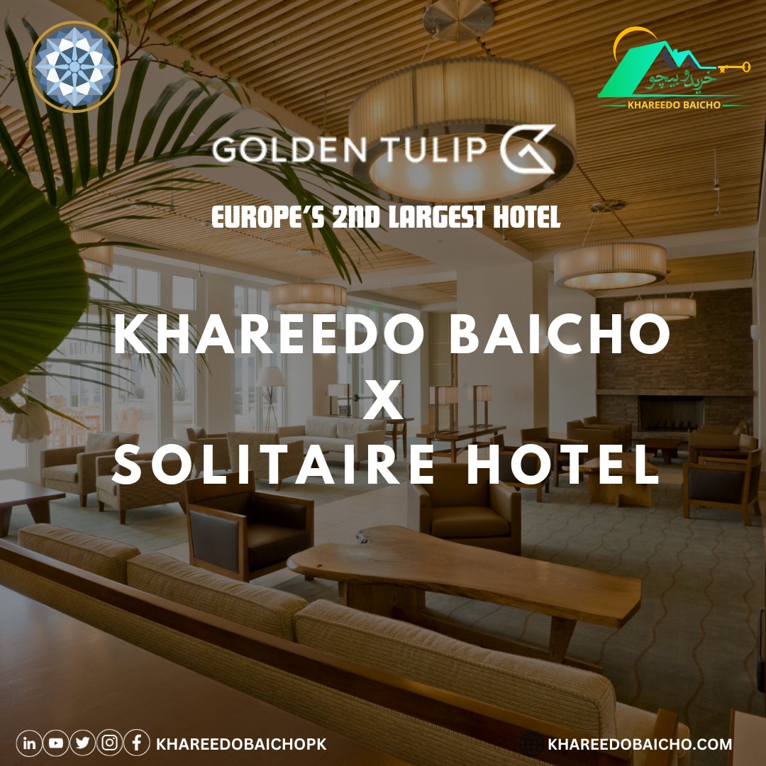 KhareedoBaicho's tweet photo. Embark on a luxurious journey with ๐๐ต๐ฎ๐ฟ๐ฒ๐ฒ๐ฑ๐ผ ๐๐ฎ๐ถ๐ฐ๐ต๐ผ, proud partners with ๐๐ณ ๐๐ฟ๐ผ๐๐ฝ, as we unveil the epitome of opulence โ ๐๐ผ๐น๐ฑ๐ฒ๐ป ๐ง๐๐น๐ถ๐ฝ ๐๐ผ๐๐ฒ๐น, Europe's second-largest #GoldenTulip #SolitaireHotel #khareedobaicho #j7group https://t.co/0fB4HnpdJl