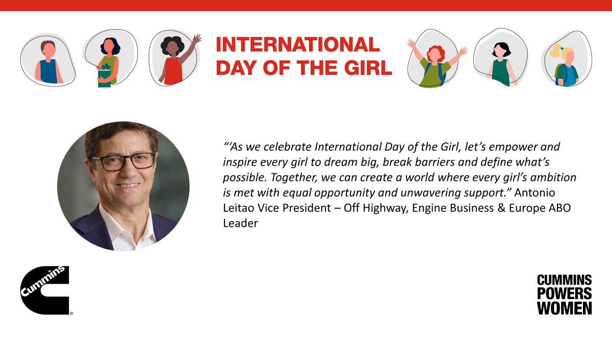 🌟 Happy International Day of the Girl! 🌟

At Cummins, we believe in the power of diversity, equity, and inclusion. Today, on #InternationalDayOfTheGirl, we celebrate the limitless potential of girls and young women all around the world. 🌍
