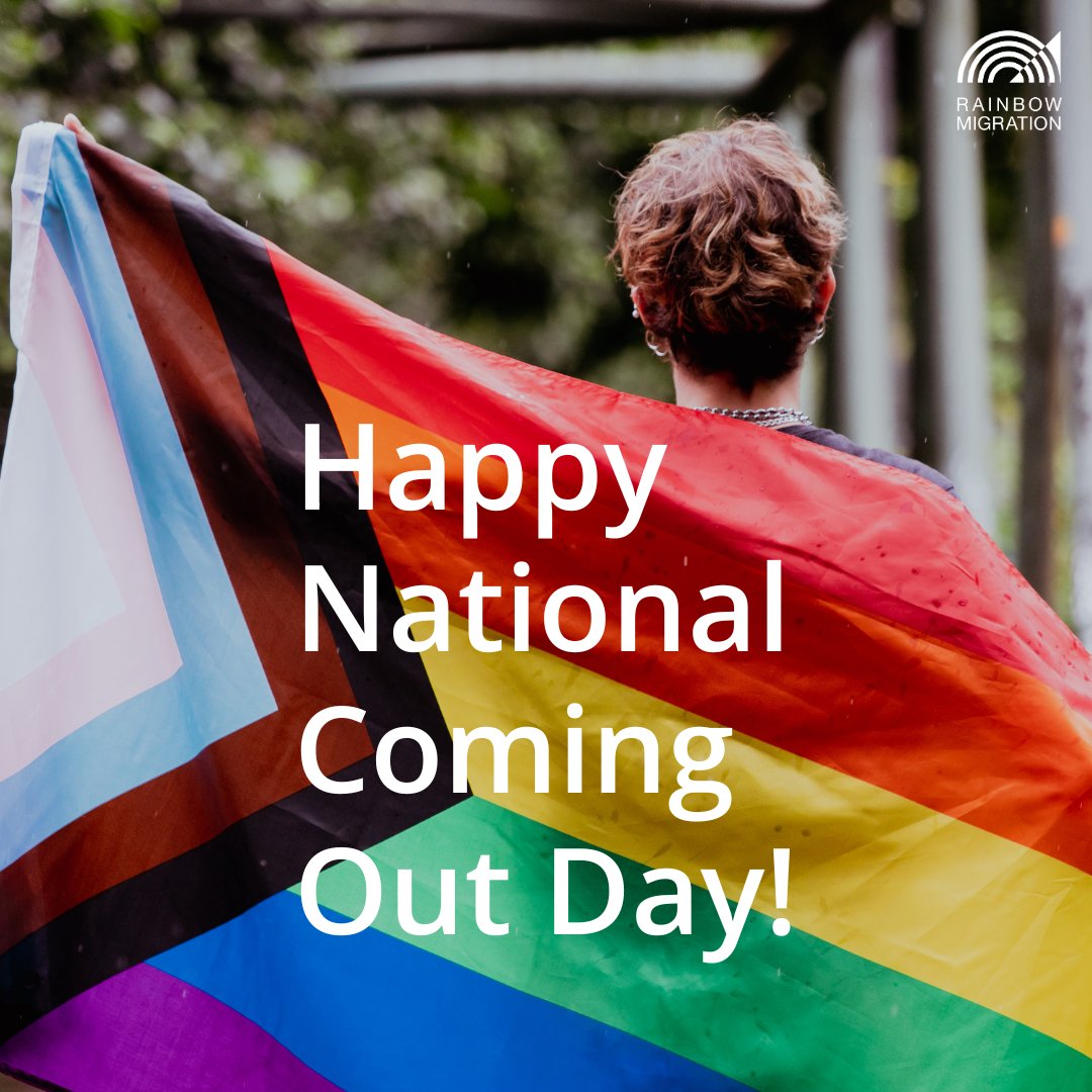 Happy #NationalComingOutDay! 🏳️‍⚧️🏳️‍🌈 Today we recognise that being able to live openly as #LGBTQ people is something to celebrate. Yet for many people it isn't safe to come out. We support people who come here seeking safety, and for a chance to be who they are, with pride. 🌈