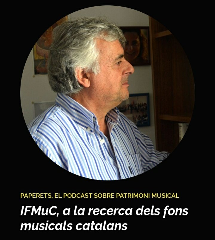 FICTA edicions (@fictaedicions) on Twitter photo A Ficta no perdem els papers i als arxius i fons musicals, tampoc!
No us perdeu aquest #Paperets amb <a href="/JosepMGregori/">Josep Maria Gregori</a>. Ens parla de l'Inventari de Fons Musicals de Catalunya, un projecte clau per al nostre patrimoni musical que coordina a l'<a href="/UABBarcelona/">Universitat Autònoma de Barcelona</a>.
▶️podcast.ficta.cat/paperets/ifmuc… A Ficta no perdem els papers i als arxius i fons musicals, tampoc!
No us perdeu aquest #Paperets amb <a href="/JosepMGregori/">Josep Maria Gregori</a>. Ens parla de l'Inventari de Fons Musicals de Catalunya, un projecte clau per al nostre patrimoni musical que coordina a l'<a href="/UABBarcelona/">Universitat Autònoma de Barcelona</a>.
▶️podcast.ficta.cat/paperets/ifmuc…