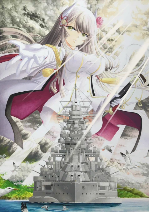 #みんなのローアン見せてくれ 私、人物のローアングルの絵は、本能的に避けている様で、探しても探しても出て来ない。 描く画力はあるのですが、顔が小さくなるので避けている。と言う理由を信じて下さい。  アズレン比叡のローアングルなんて描いてるの私くらいしか… いや、デザインした親なら…