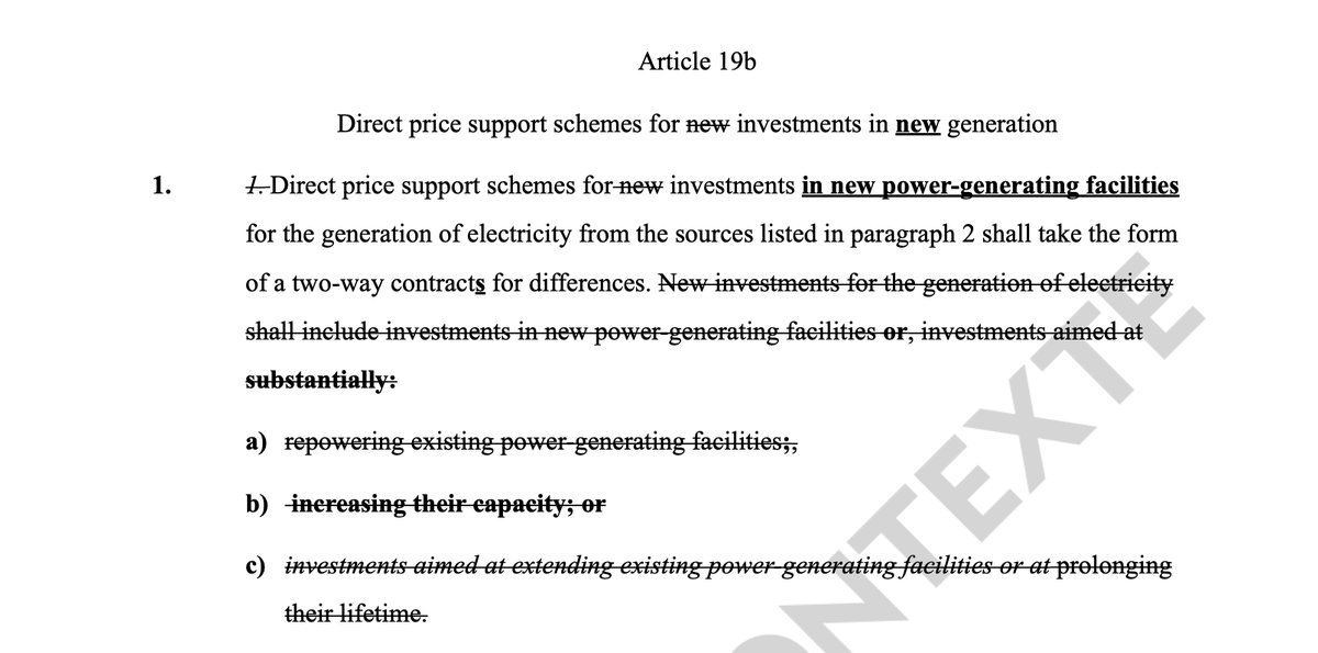 AnnaHbrt's tweet image. ⚡️LEAK - Electricity market reform⚡️
In the draft "general approach", 🇪🇸 presidency proposes to limit CFD to investments in "new" power-generating facilities. More details in @ContexteEnergie ⤵️
contexte.com/actualite/ener…
1/2