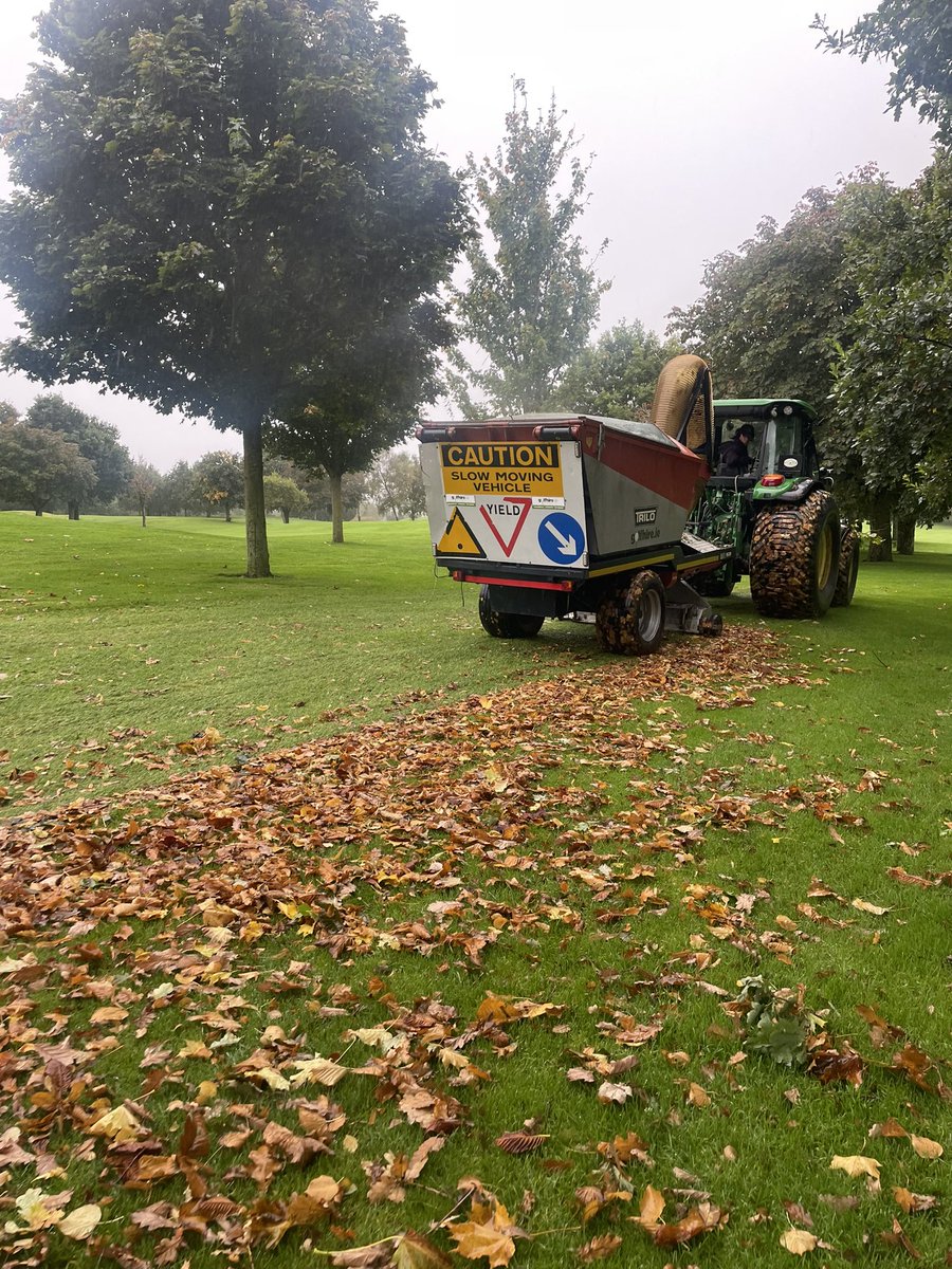 Picking up leaves in the wet is never easy. Luckily we have this beast. <a href="/Luttrellstown/">Luttrellstown Castle</a>