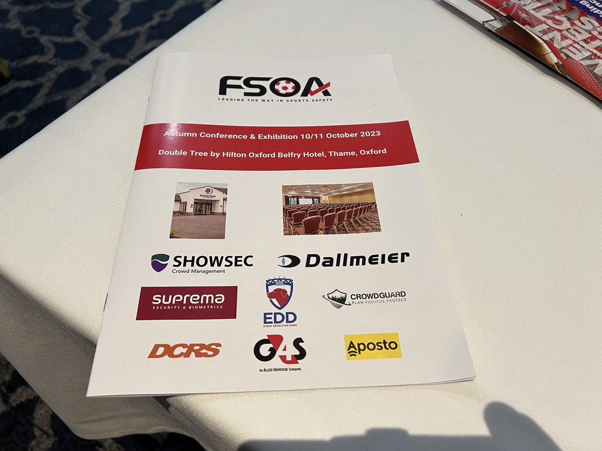WagtailUK_dogs's tweet photo. We’re at the Football Safety Officers Association Autumn Conference &amp; Exhibition. We are proud to be a sponsor and are exhibiting at the event.
#detectiondogs #wagtail #fsoa #snifferdogs #security #stadiumsafety #stadiumsecurity #usethebest https://t.co/tZv5b3Icwd