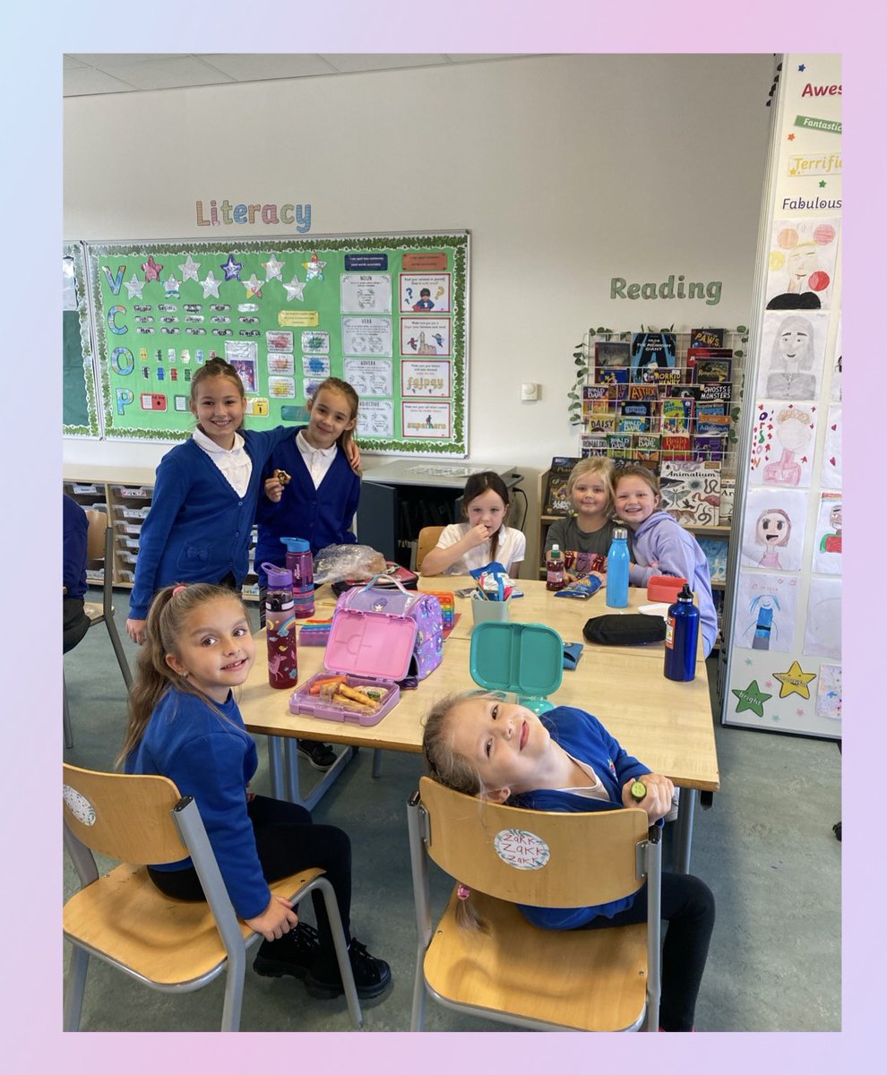 MrsFaryma's tweet image. P5/6 had a great time enjoying social snack with P2 today #SocialSnack #HWBWeek @MissJBackman @SeatonPSchool 😋