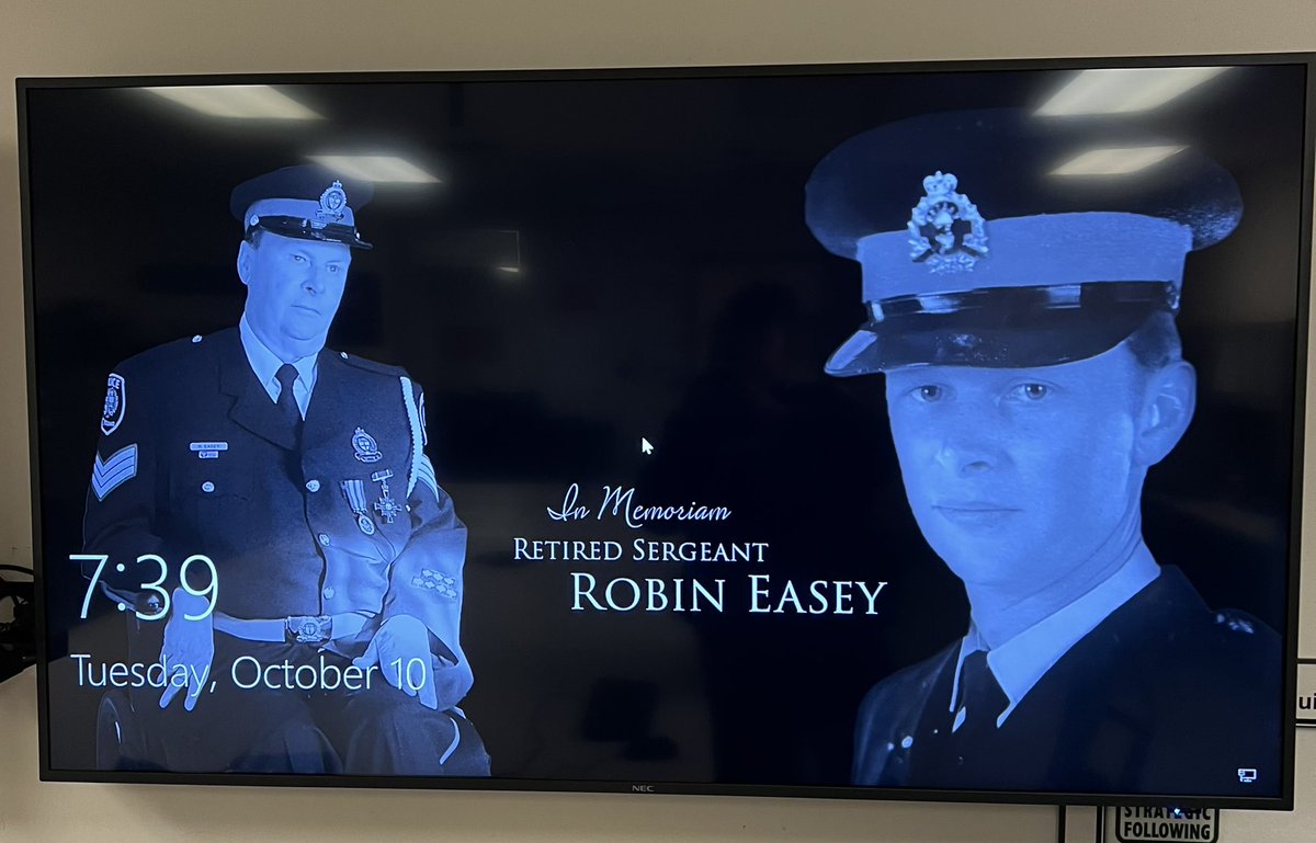 Walked into the parade room &amp; saw this. When I was a recruit with Nepean Police, my FTO made sure I knew what had happened that terrible Sept 1984 day at the Bayshore Mall. I will never forget the sacrifice he made prior to and after he was injured RIP Sir &amp; thank you💙🖤