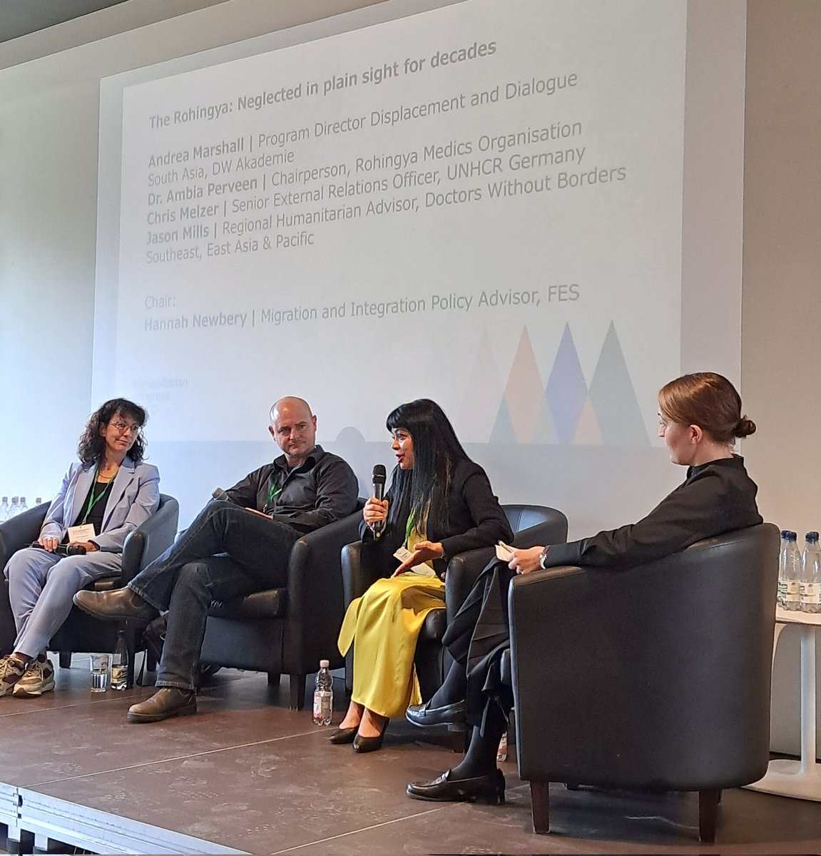 aerztederwelt's tweet photo. "The #rohingya are still experiencing genocide." @AmbiaPerveen provides shocking insight into the history and present of this crisis that got #outofsight.
#HCBerlin https://t.co/xhBfkOsB1k