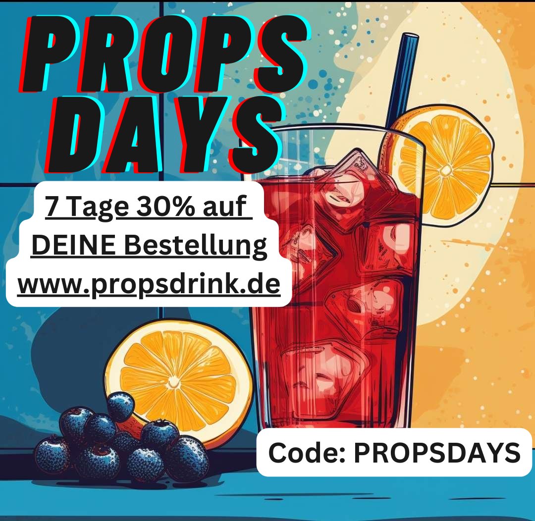 Wir präsentieren die PROPS Days! 7 Tage habt ihr nun die Chance unsere natürliche Limonade mit 30% Rabatt zu bestellen unter: propsdrink.de mit dem Code: PROPSDAYS. Wir danken euch für euren Support!

PROPS an EUCH
