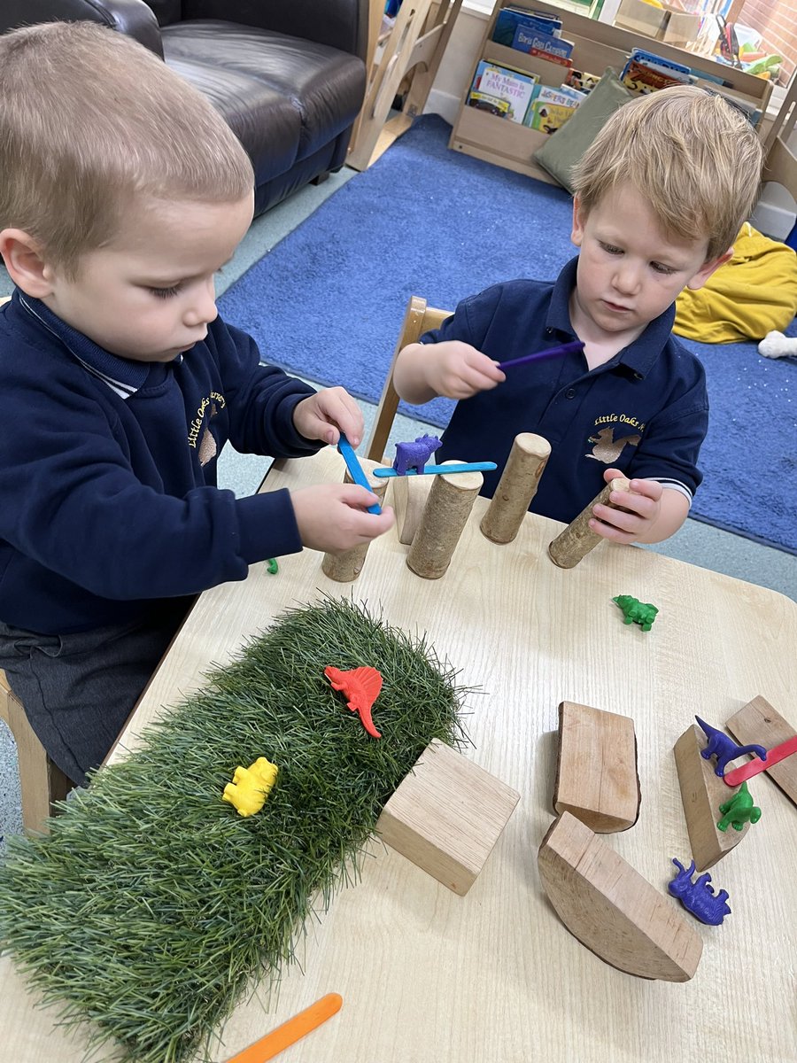 This morning we are using our fine motor skills to create an animal kingdom 🤩 the children have really enjoyed playing with these small world figures and building them a home @WybertonPrimary @InfinityAcad
