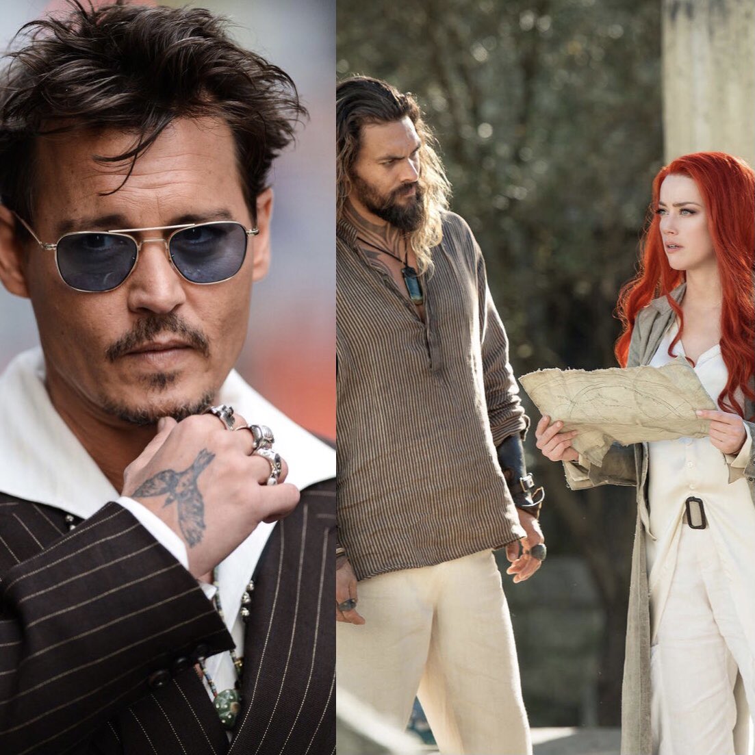 Jason Momoa'nın "Aquaman" setinde Johnny Depp gibi giyinerek sarhoş geldiği ve Amher Heard'ı kovdurmaya çalıştığı iddia edildi.
