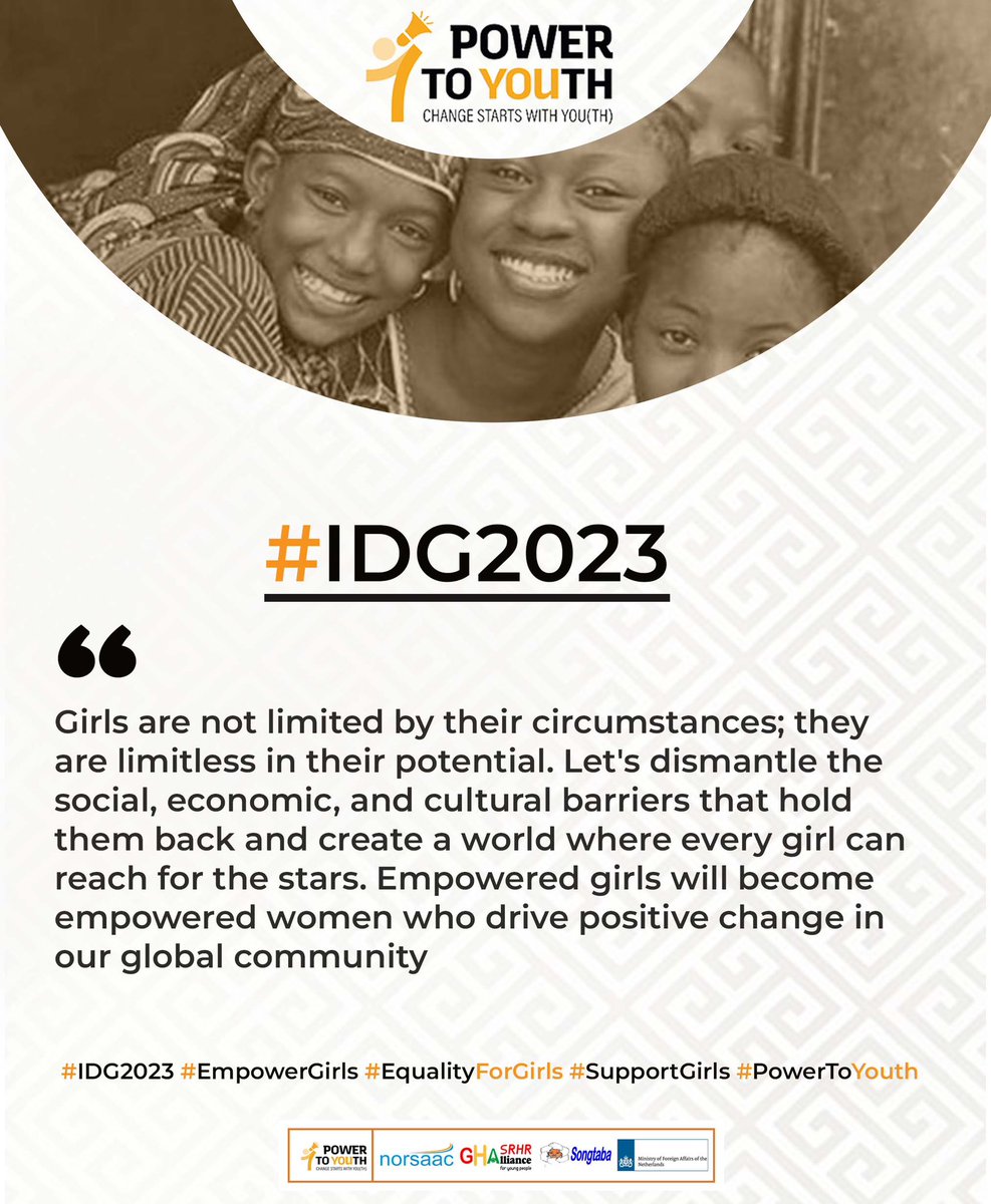 Girls are not limited by their circumstances; they are limitless in their potential.
#IDG2023 #EmpowerGirls #EqualityForGirls #SupportGirls #PowerToYouth