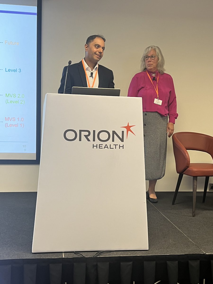 Vikesh Tailor and Sarah Pearl of @NHSEngland deliver an update on the national Connecting Care Records programme and MVS 2.0 at #OHCC - inc. NRL, international patient summary & GP Connect