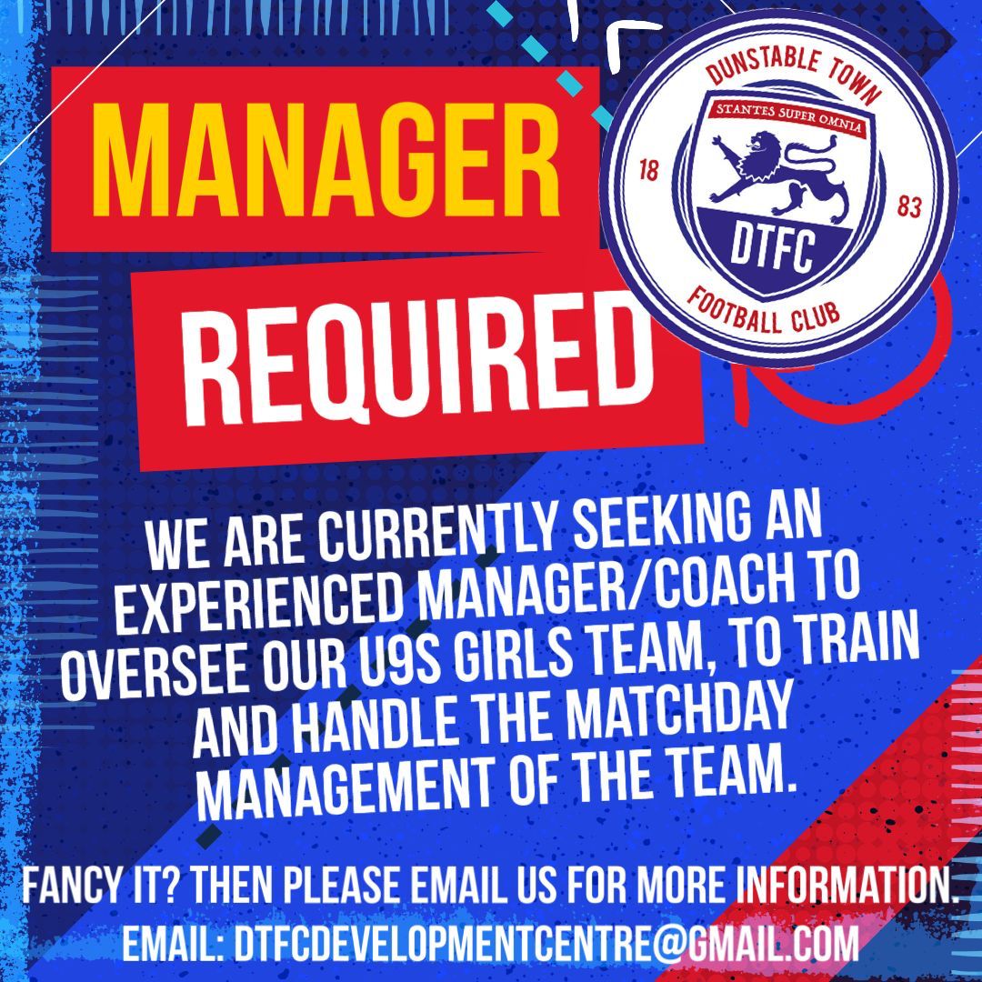 Amazing the continued rise of girls' football within @DunstableTownFC Now looking for someone to support even more youngsters... Under 9s / Year 4 So many girls interested, need someone to give them the opportunity