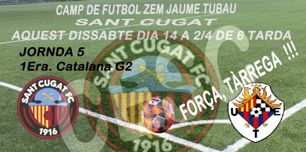 CiscoTalladell's tweet photo. La @UETarrega intentarà dissabte vinent a Sant Cugat continuar amb la bona ratxa en camp contrari (ja que compta les sortides amb victòries) puntuant també davant del @SantCugatFC. SOM-HI, NOIS!!! https://t.co/kOORELvrYI