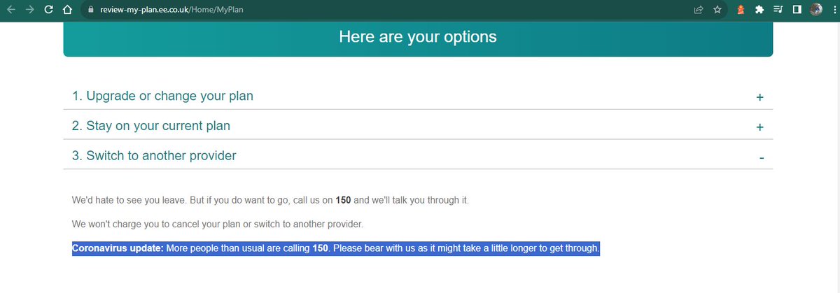Hey <a href="/EE/">EE</a> I think we can say that the Covid message is no longer needed on this page...