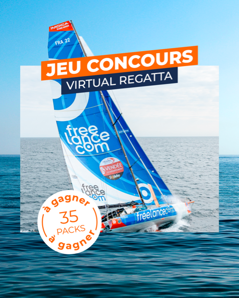 freelancecom's tweet photo. 🎁 35 packs exclusifs à gagner pour vous avantager pendant la course virtuelle❗
Pour participer :
1️⃣ Abonnez-vous à la page Instagram @groupe_freelance
2️⃣ Likez le post et commentez : #VirtualFreelance.com
#TransatJacquesVabre #VendéeGlobe #Aventure #Voile #Guirecsoudée https://t.co/9UOD8ckyPL
