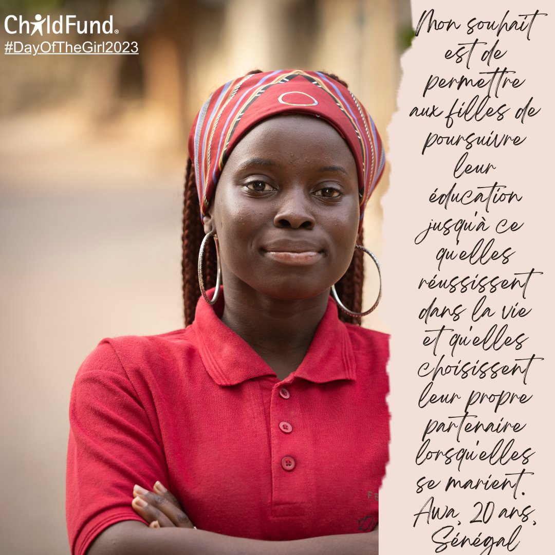 🎯Lorsque les filles disposent d'un espace sûr pour exprimer leurs pensées, leurs sentiments et leurs idées, elles s'épanouissent. Les clubs d'enfants et jeunes de ChildFund dans le monde entier - comme celui auquel participe Awa - donnent aux filles la possibilité de s'exprimer.