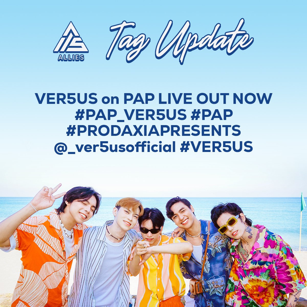 5 MINUTES LEFT!

VER5US 'Alon' Live Performance Video will premiere on <a href="/prodaxia/">PROD AXIA</a>'s YouTube channel 🌊

Let's try to enter the trend list, shall we? 😊

UPDATED TAGS:
VER5US on PAP LIVE OUT NOW
#PAP_VER5US #PAP
#PRODAXIAPRESENTS
<a href="/_ver5usofficial/">VER5US</a> #VER5US