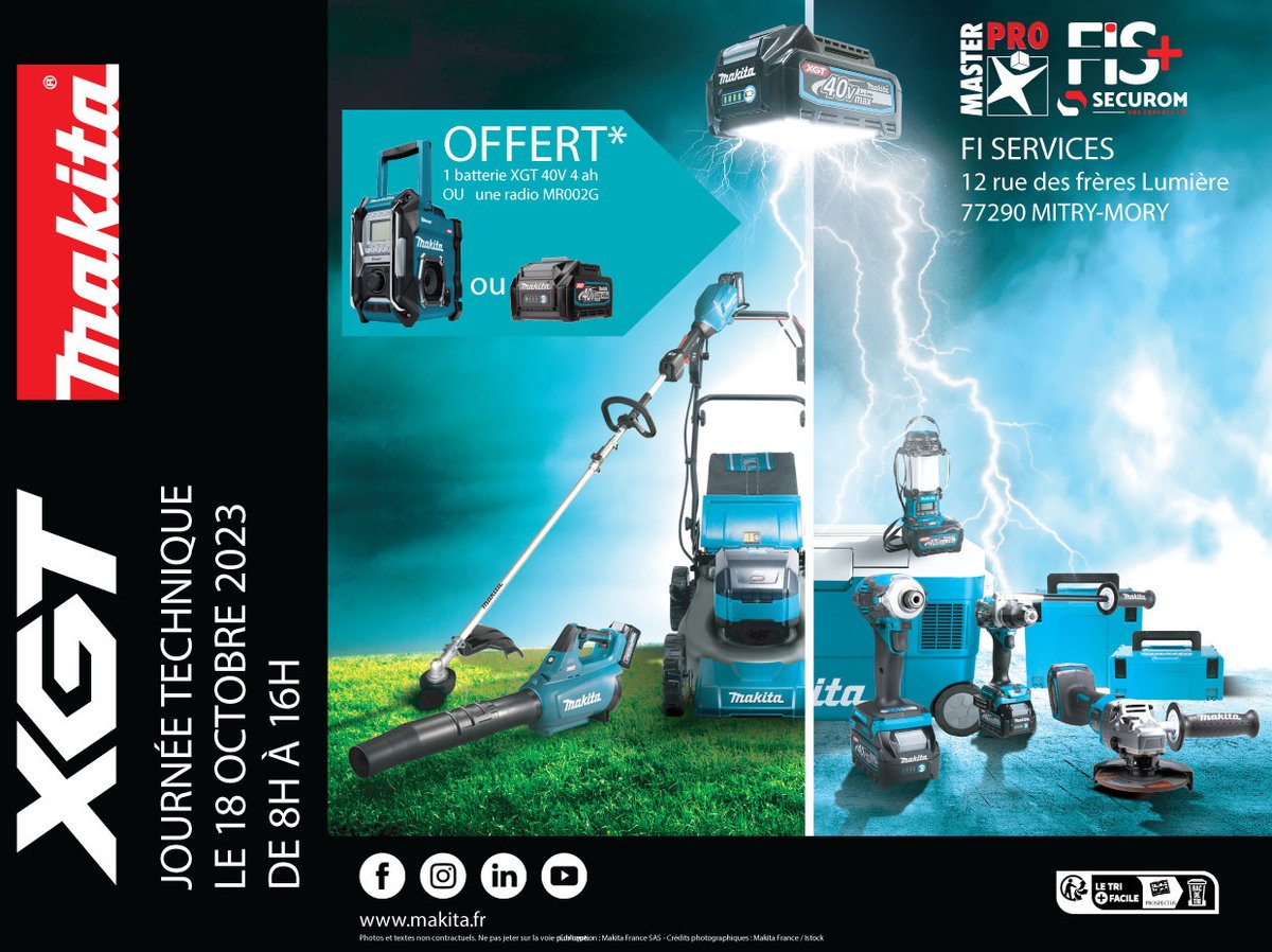 FIServices77's tweet photo. ⚡ 𝙓𝙂𝙏 : 𝙇𝙖 𝙥𝙪𝙞𝙨𝙨𝙖����𝙘𝙚 𝙖̀ 𝙫𝙤𝙩𝙧𝙚 𝙨𝙚𝙧𝙫𝙞𝙘𝙚 ⚡
Rendez-vous mercredi 18 octobre 2023 🗓 @fiservices77 pour découvrir https://t.co/jJq7gkopX4 #xgt #makita #40v https://t.co/C1GeO49uFp