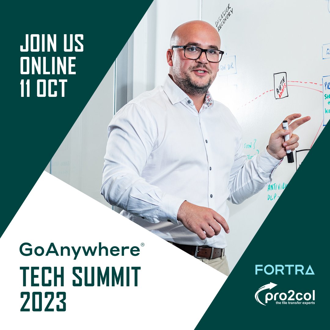 Our GoAnywhere Tech Summit is now live. Richard Auger currently presenting about deploying common code to improve workflow creation efficiency. 

Sign up to follow along now: pro2col.com/goanywhere-tec…
