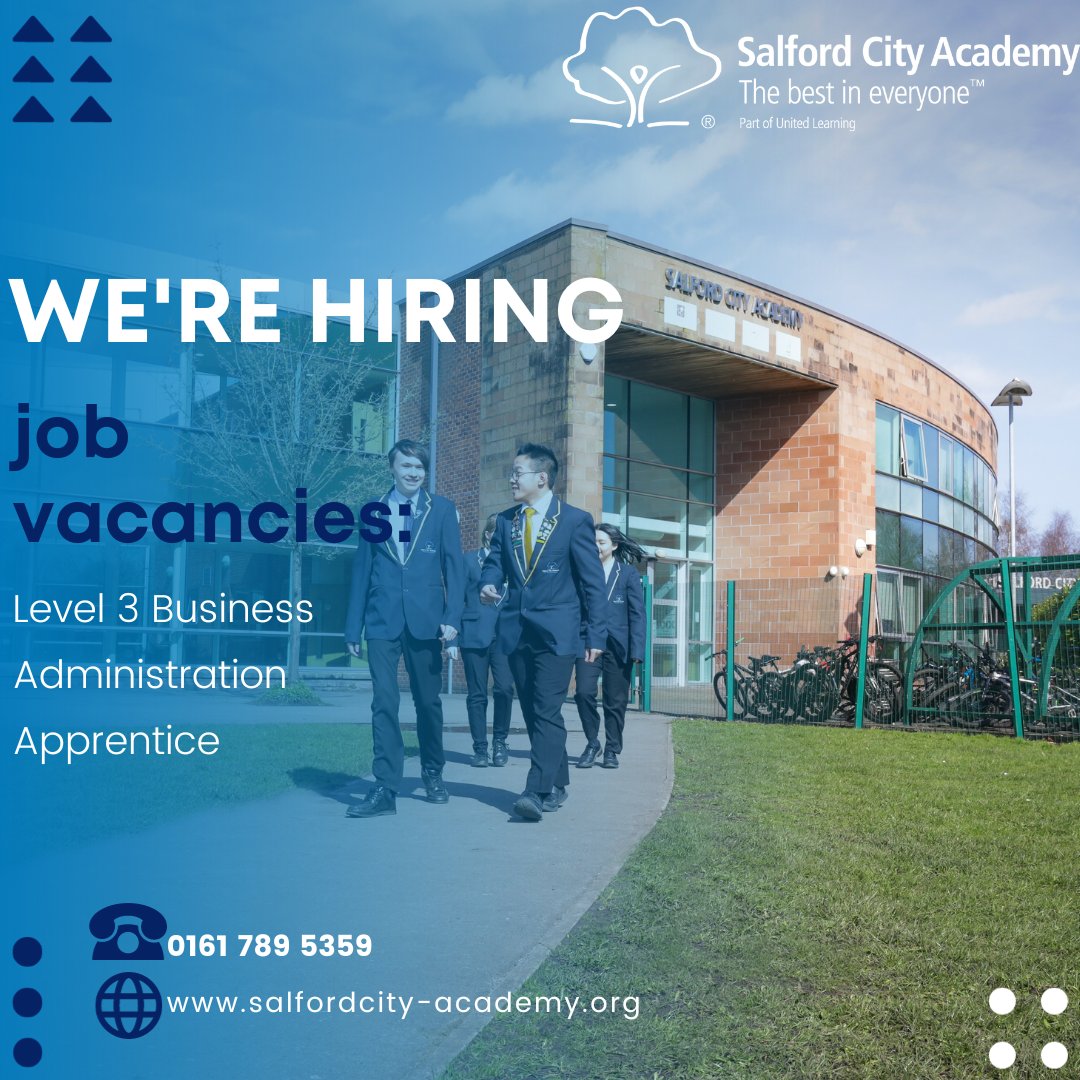 We're hiring 🎉

We currently have a vacancy for a Level 3 Business Administration Apprentice 👍

Competitive salary and great benefits 😀

The closing date is Friday, 13th October.

Interested? Find out more here...
…ordcity-academy.current-vacancies.com/Jobs/Advert/32…