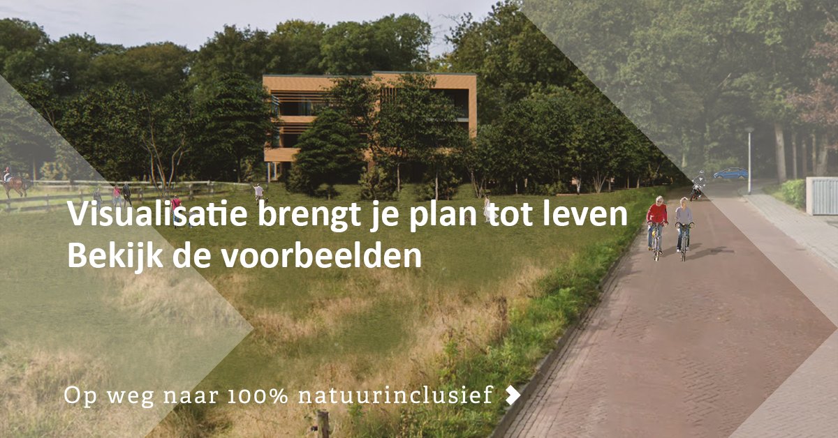 Heb je mooie plannen voor een groene woonwijk en wil je de bewoners enthousiasmeren? Gebruik dan een visualisatie van je plan. Lees op onze website over de mogelijkheden en bekijk de voorbeelden: ow.ly/WveH50OMF9c
#Eelerwoude #opwegnaar #100procent #natuurinclusief