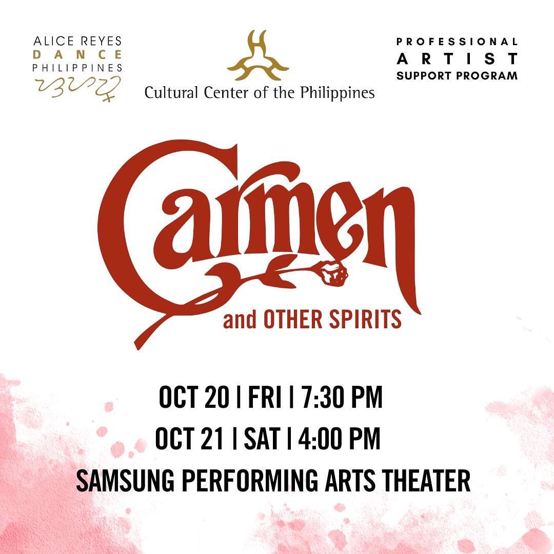 CPATofficial's tweet photo. From the successful revival of Rama, Hari, another historic event is set to unfold as Alice Reyes Dance Philippines (@ardanceph) stages Carmen and Other Spirits, an artistic gem by National Artist for Dance, Alice Reyes.
#CarmenAndOtherSpirits #ardanceph #transforminglives https://t.co/vLkXYw6STN