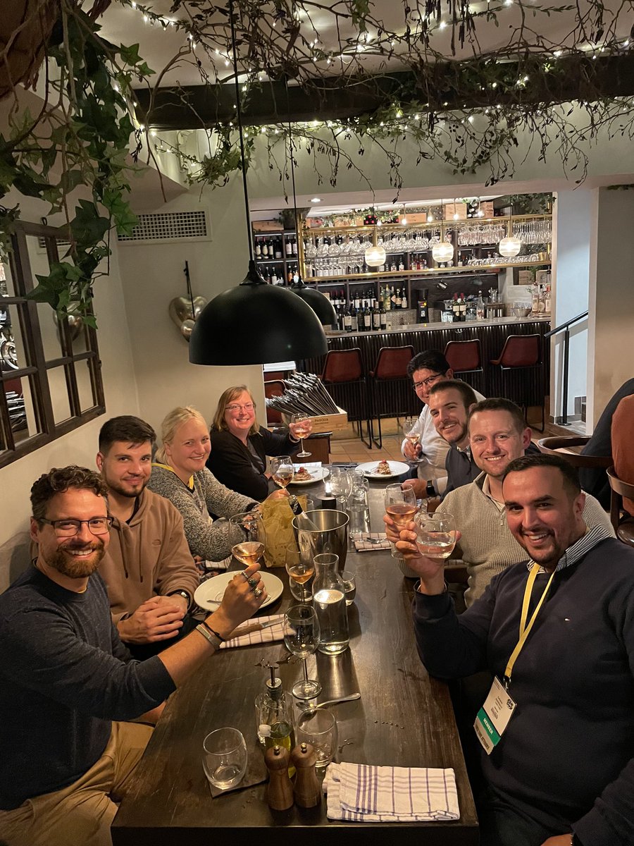 MinteerLab's tweet photo. No karaoke bars were open on Tuesday in Gothenburg, but a great dinner with @JRlLab, @TheHickeyLab , @so_abdel , and @LabNetz !!! https://t.co/lKE6jzvEPg