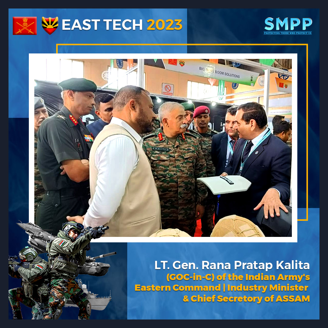SMPPDEFENSE's tweet photo. Day One at EAST TECH 2023: SMPP Team Engages with the GOC in C and Officers of Eastern Command and the Indian Army and also the Political and Bureaucratic hierarchy of the state of ASSAM at our Booth!
#defence #EastTech #easttech2023 #EasternCommand #indianarmy https://t.co/bmJwK2iukD