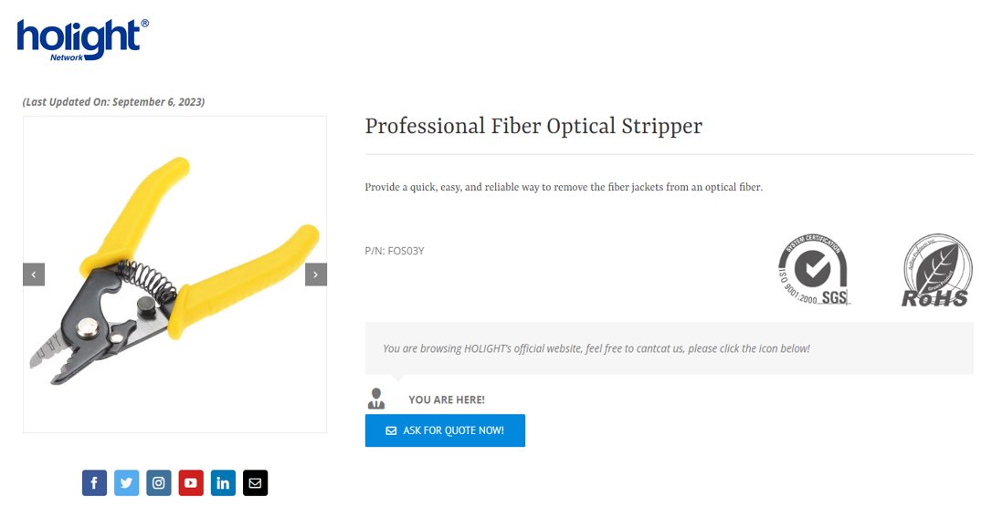 Crystal970225's tweet image. Professional Fiber Optical Stripper - Holight ✨

Provide a quick, easy, and reliable way to remove the fiber jackets from an optical fiber😊🌟

 #fiberstripper #fiberoptic #5G #cloud #telecom #ftth #networks #patchcord #fttx #datacenter #structuredcabling #patchcables #pigtails