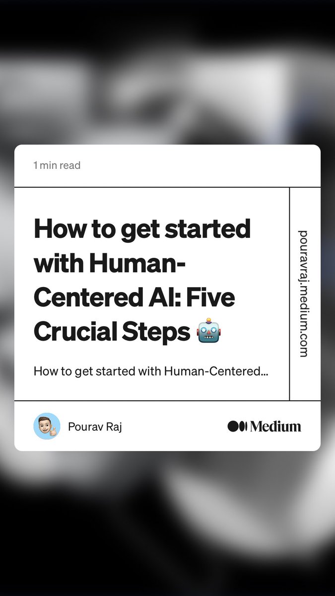 raj_pourav's tweet image. “How to get started with Human-Centered AI: Five Crucial Steps 🤖” by Pourav Raj
bootcamp.uxdesign.cc/how-to-get-sta…

#ai #design #human
