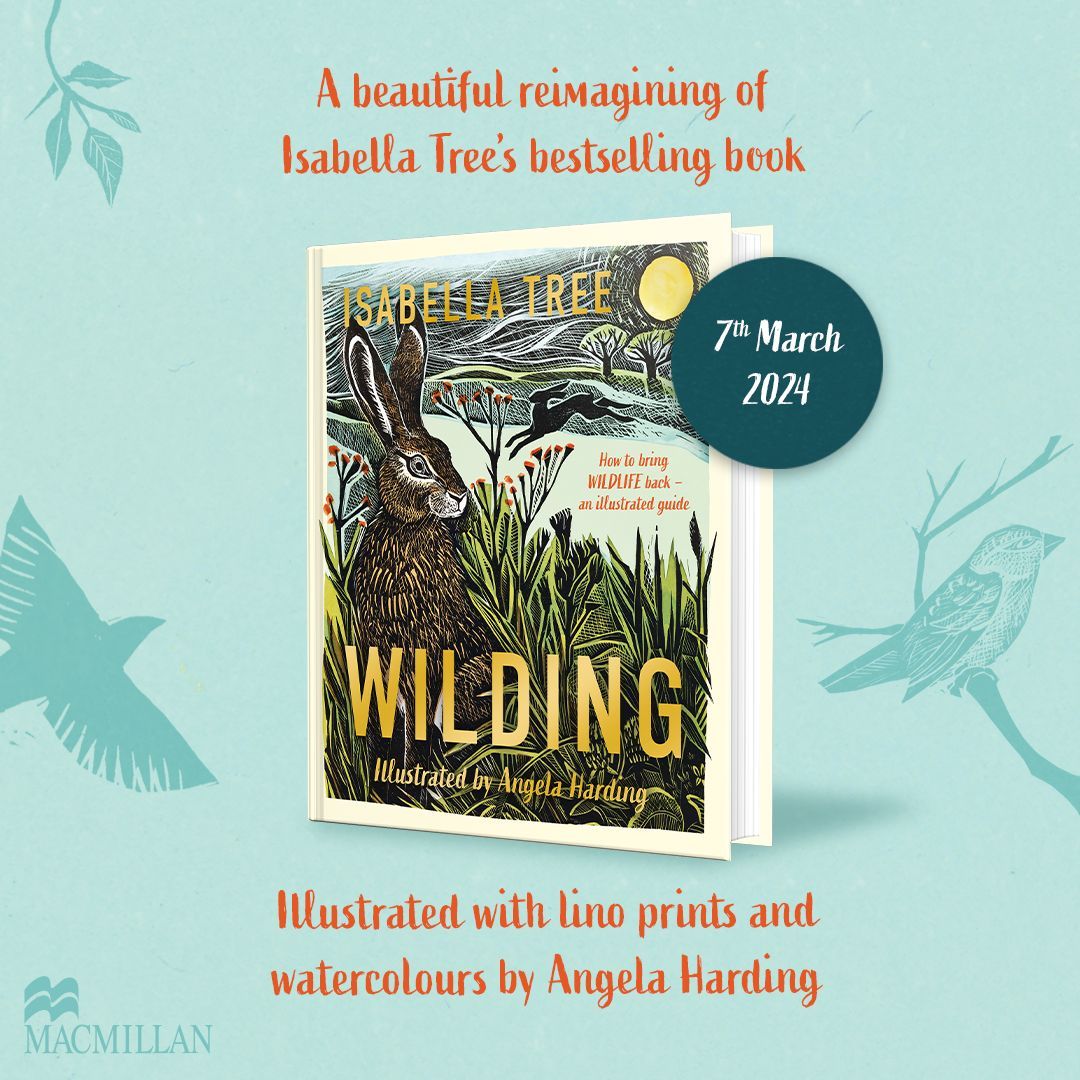 Wilding: How to Bring Wildlife Back - An Illustrated Guide is a reimagining of @Isabella_Tree's Wilding: The Return of Nature to a British Farm and features stunning lino prints and watercolour illustrations by @AngelaCHarding. It's available to pre-order now.