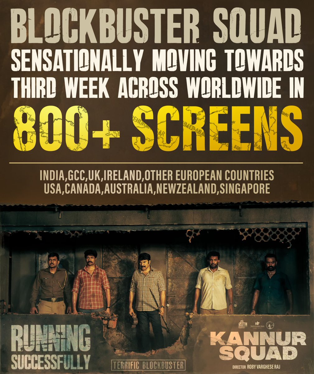 #GeorgeMartin & Team Breaking The Barriers 🔥 Unstoppable #KannurSquad Screening at 800 + Screens Across The World 🔥🔥 

#MammoottyKampany #Mammootty #RobyVargheseRaj #WayfarerFilms #TruthGlobalFilms #SushinShyam