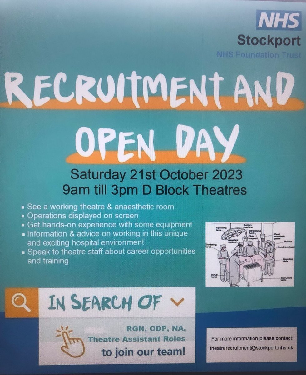 Sat 21st Oct. We offer a bespoke training experience, ensuring you are supported every step of the way led by our training Co-Ordinator and team of Clinical practice leads (CPLs) 
We have 18 Theatres including orthopaedic/Urology/Gynaecology/ENT/General surgery and obstetrics.