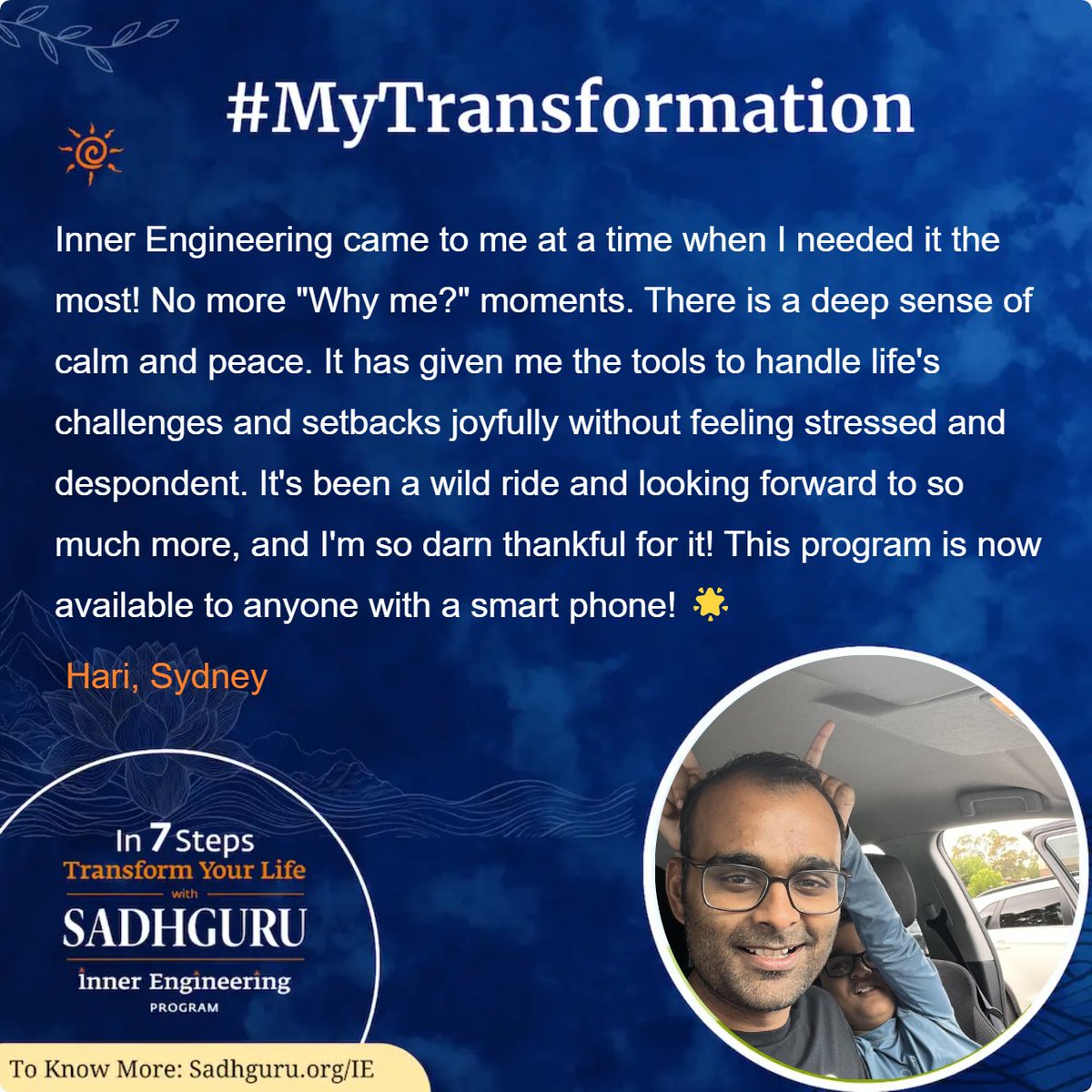 hazpk's tweet photo. #MyTransformation #InnerEngineering #SadhguruInAustralia https://t.co/zr7yh2yN29