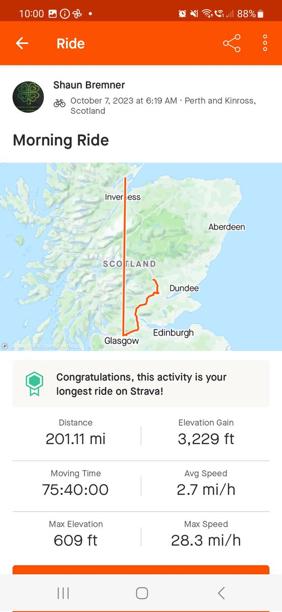 Saturdays data broken, direct from Cadder to the home.🤣 Battery dieing and rain damage meant wasn't until I got home the phone would charge, and not until yesterday evening until I logged back in to strava so make of it what you will 🤣🍀
