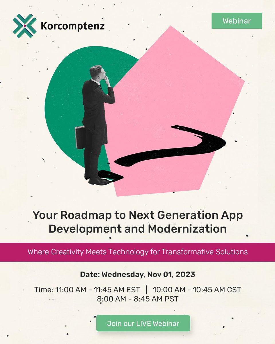korcomptenz's tweet photo. Join our exclusive webinar to unravel the secrets of forward-thinking organizations leveraging Design Thinking principles to spearhead innovation in the realms of app development and modernization.
Reserve your spot today!
https://t.co/2tioYA70RA https://t.co/hzpFlhE1Ow