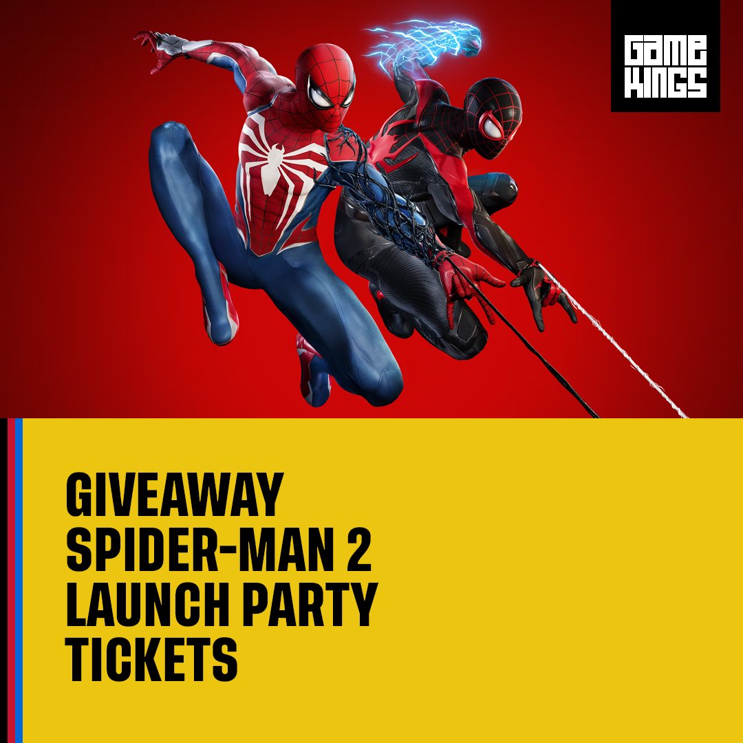 Gamekings's tweet photo. GIVEAWAY - Wij geven 2x 2 tickets weg voor het Spider-Man 2 Launch Party event op vrijdag 20 oktober. Hoe win je?

1) Volg @Gamekings 🙋‍♂️
2) TAG hieronder wie jij meeneemt naar dit feestje!

Succes 🥳 https://t.co/EuZzcBKPXH