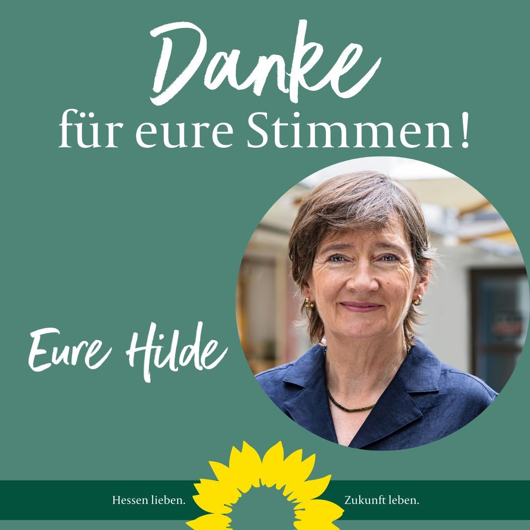 HildeFoerster's tweet image. Danke für eure Stimmen bei der Landtagswahl! Ich freue mich sehr, dass ich mein Direktmandat verteidigen konnte und wieder in den Landtag einziehe. Wir konnten gegen den Bundestrend ein starkes Ergebnis in Darmstadt erzielen, das freut mich besonders!

#hessen #ltwhe23 #gruene