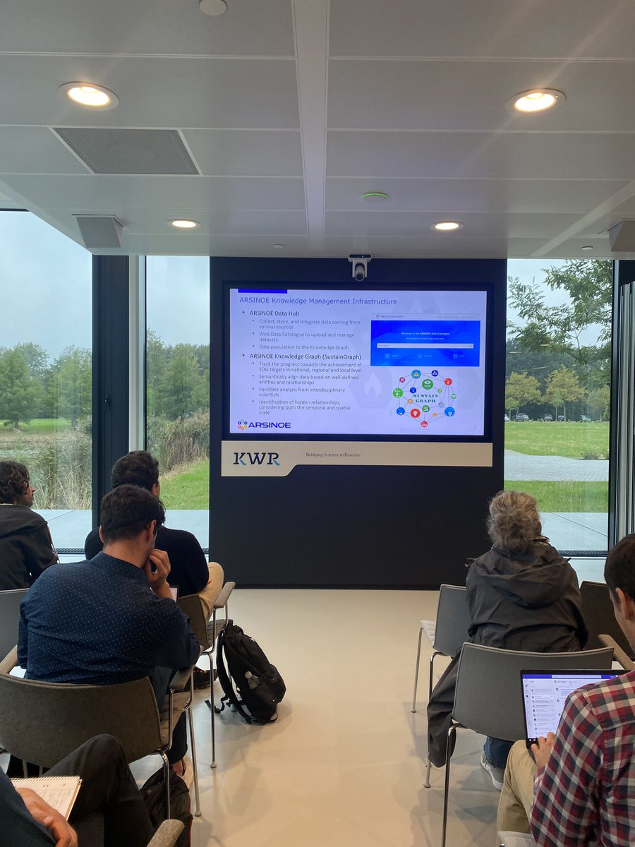 #HappeningNow <a href="/tzafeir/">Tasos Zafeiropoulos</a> <a href="/IccsNtua/">ICCS - NTUA</a> is presenting the innovative #ARSINOE Knowledge Graph + Data Hub =  #ARSINOE Knowledge Management Infrastructure. Explore the value these solutions provide by clicking on the image below👇 🗺️📈 <a href="/CivEngUTH/">Civil Eng. Dep., University of Thessaly</a> #ARSINOEGA2023