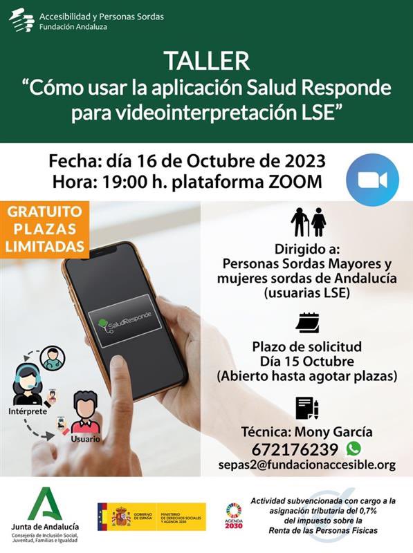 FACCpsordas's tweet photo. ¿Quieres aprender a usar la aplicación @saludand Salud Responde para videointerpretación de lengua de signos española? ¡No te pierdas nuestro próximo taller el 16 de octubre organizado por la Fundación Accesible! Plazo de inscripción hasta el 15 de octubre. Para apuntarte, contacta por email a sepas2@fundacionaccesible.org o al 672176239. ¡Únete a nosotros y descubre cómo esta herramienta puede mejorar tu acceso a servicios de salud!